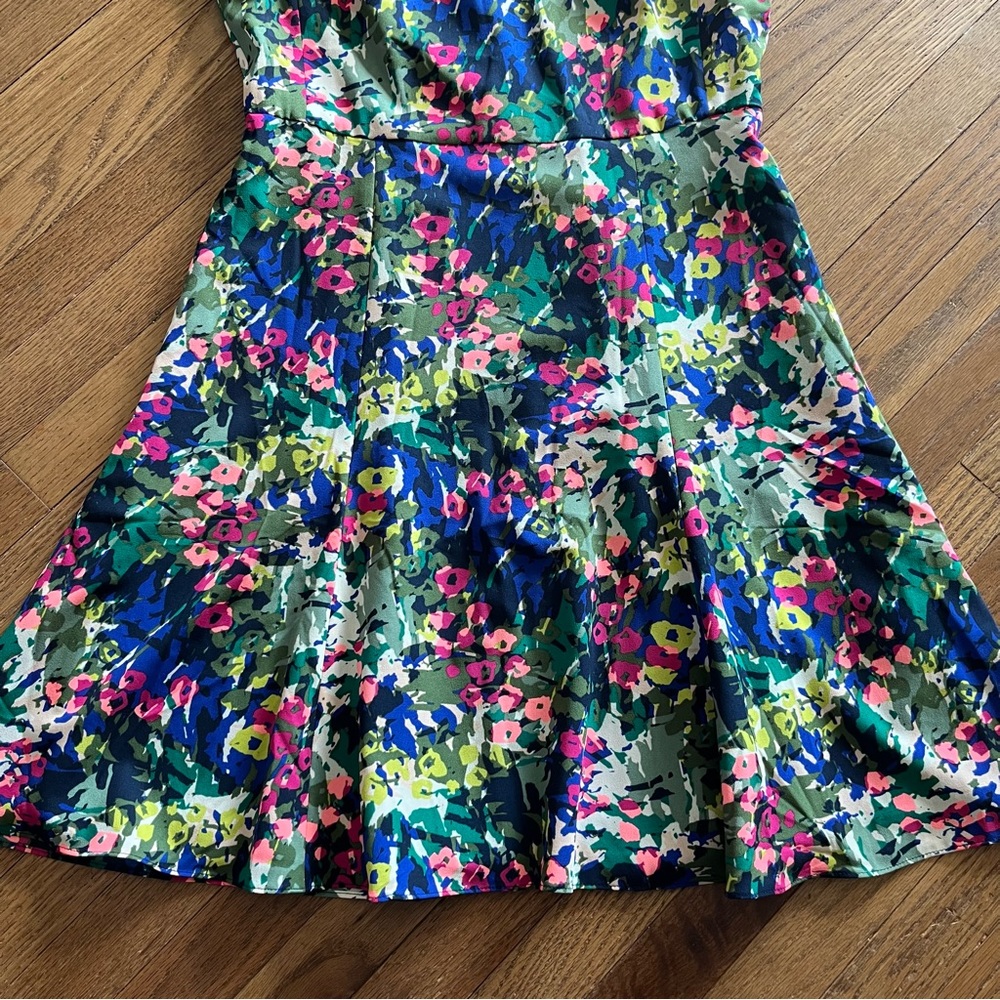 J.Crew Factory Printed Flutter Shirt Dress Floral Print Size 4 - Picture 3 of 8